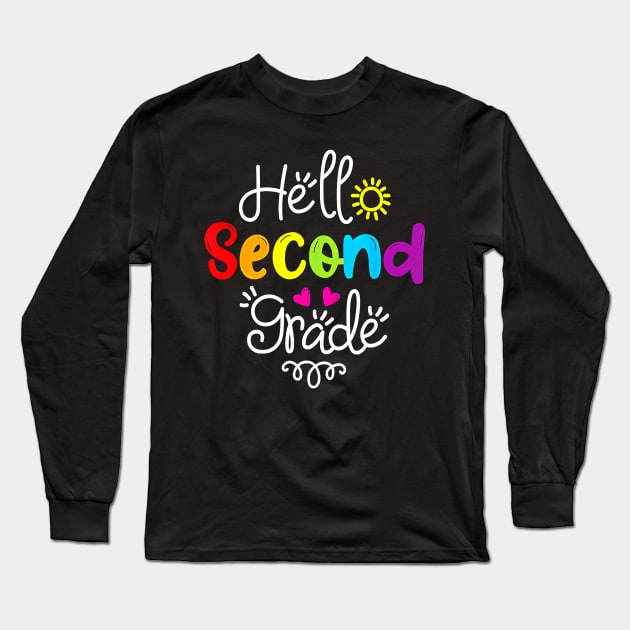 Hello Second Grade 2nd Grade Back To School Long Sleeve T-Shirt by everetto